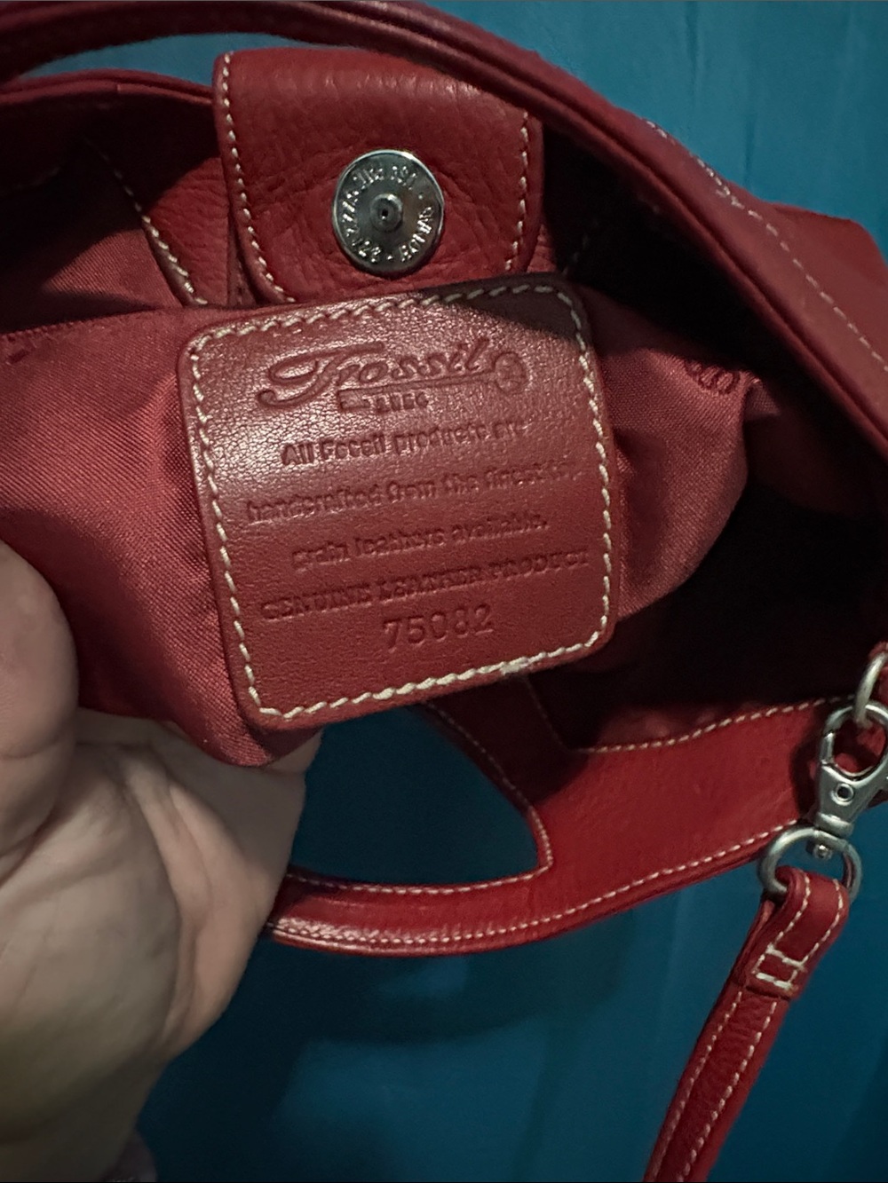 Fossil Classic Red Leather Handheld Women’s Bag - Picture 4 of 11